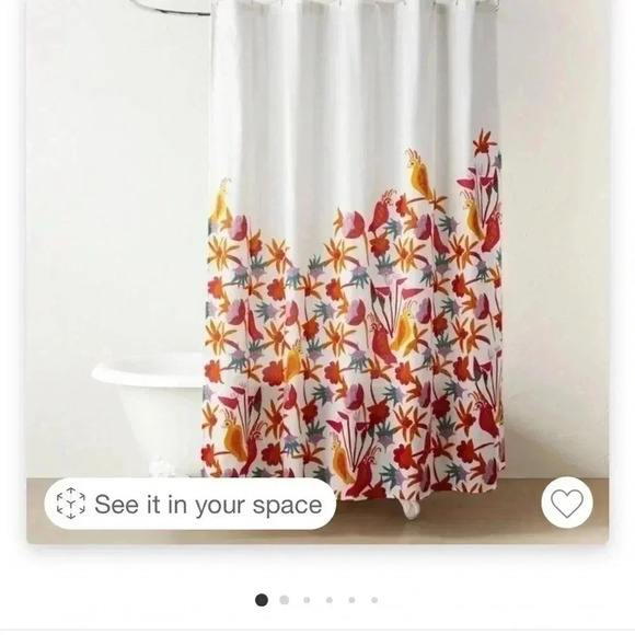 NWT Natalia Bird Shower Curtain White - OPALHOUSE designed with Jungalow - Picture 5 of 7